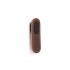 Maner, buton Oblong din piele maro pentru mobilier, cu ornament finisaj negru mat, L 70 mm