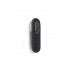 Maner, buton Oblong din piele neagra pentru mobilier, cu ornament finisaj crom lucios, L 70 mm