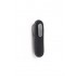 Maner, buton Oblong din piele neagra pentru mobilier, cu ornament finisaj gri periat, L 70 mm