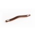 Maner Oblong din piele maro pentru mobilier, cu ornament finisaj crom lucios, L 197 mm