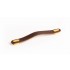 Maner Oblong din piele maro pentru mobilier, cu ornament finisaj auriu periat, L:197 mm