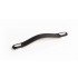 Maner Oblong din piele neagra pentru mobilier, cu ornament finisaj crom lucios, L 197 mm