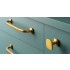 Buton pentru mobila Quart Mini, finisaj alama cava periata, 26x26 mm