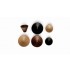 Buton din lemn pentru mobila Conic Wood, finisaj negru mat lacuit, D 43 mm