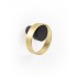 Agatatoare cuier rotunda Orbit, finisaj negru mat/auriu periat, 75x45 mm