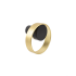 Agatatoare cuier rotunda Orbit, finisaj negru mat/auriu periat, 75x45 mm