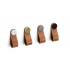 Maner, buton Flexa din piele neagra pentru mobilier, cu ornament finisaj alama, L: 70 mm