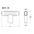 Buton pentru mobila Brooklyn, finisaj negru titan, 55x37 mm
