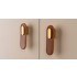 Maner, buton Oblong din piele neagra pentru mobilier, cu ornament finisaj gri periat, L 70 mm