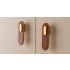 Maner, buton Oblong din piele neagra pentru mobilier, cu ornament finisaj crom lucios, L 70 mm