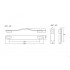Maner Oblong din piele bej pentru mobilier, cu ornament finisaj gri periat, L197 mm
