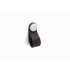 Maner, buton Flexa din piele neagra pentru mobilier, cu ornament crom lucios, L: 70 mm