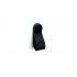 Maner, buton Flexa din piele neagra pentru mobilier, cu ornament negru, L: 70 mm